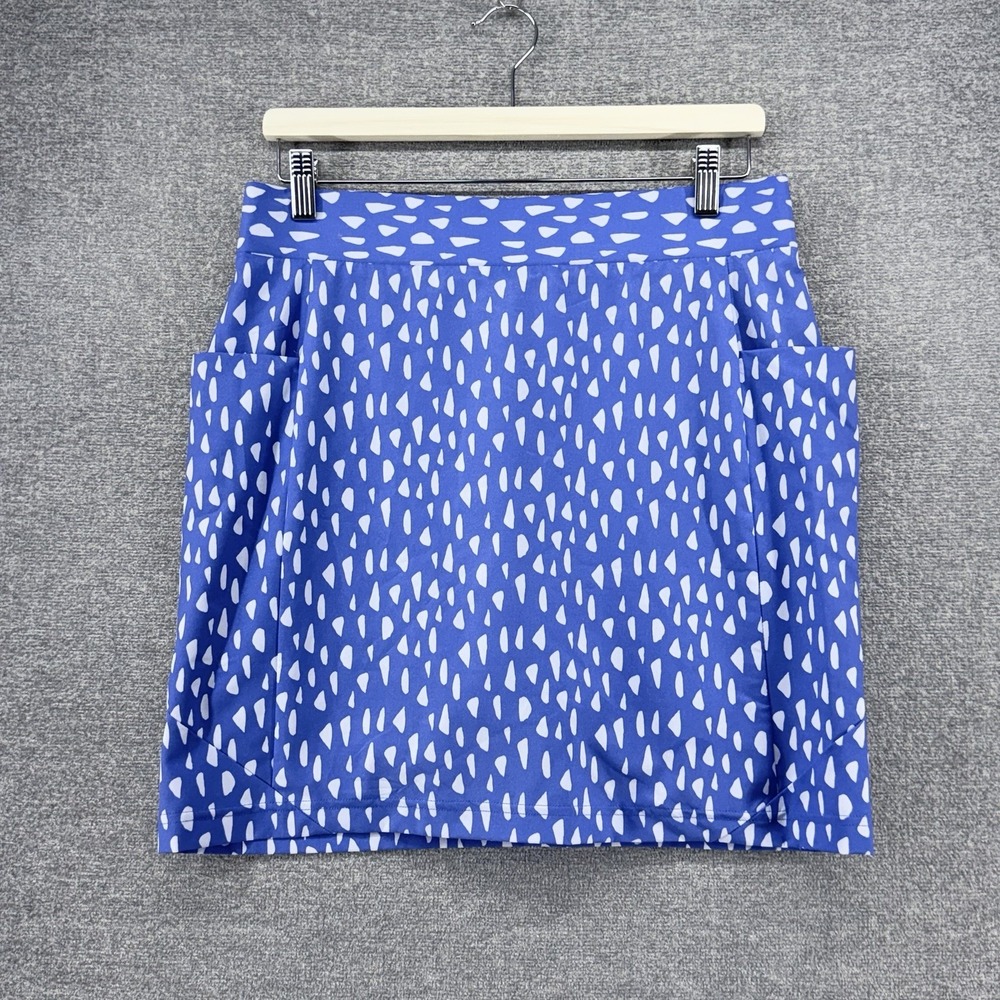 Chicos Golf Skort Women Size 0 Blue Polka Dot Tennis Pocket
